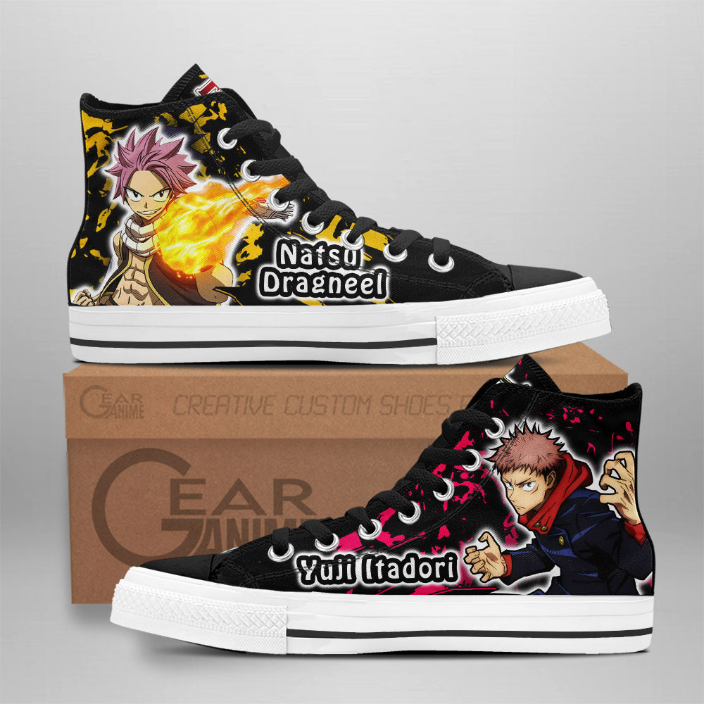 Yuji Itadori and Natsu Dragneel Custom Anime High-Top Canvas Shoes NTT210