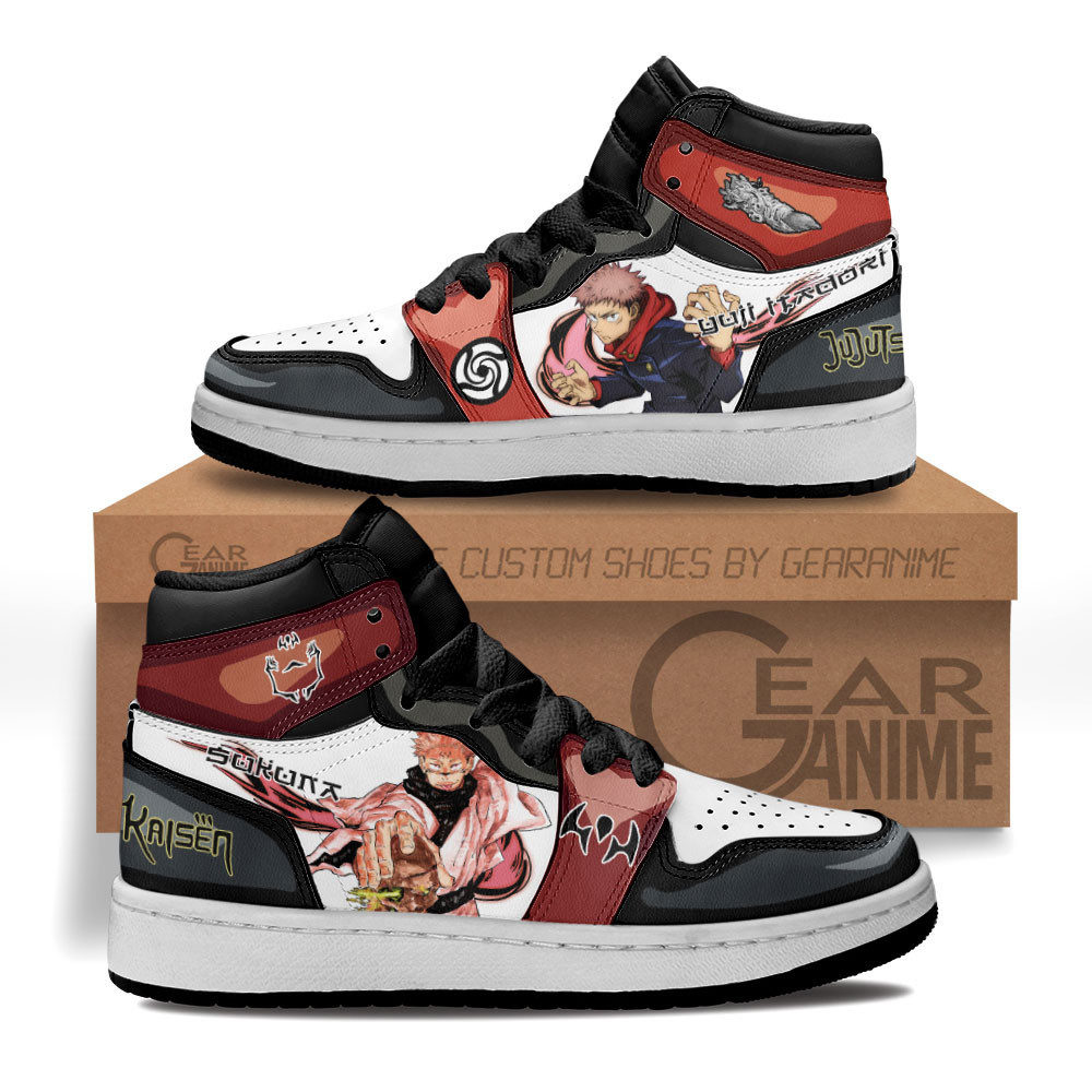 Yuji Itadori and Sukuna Custom Anime Kids High-Top Leather Sneakers