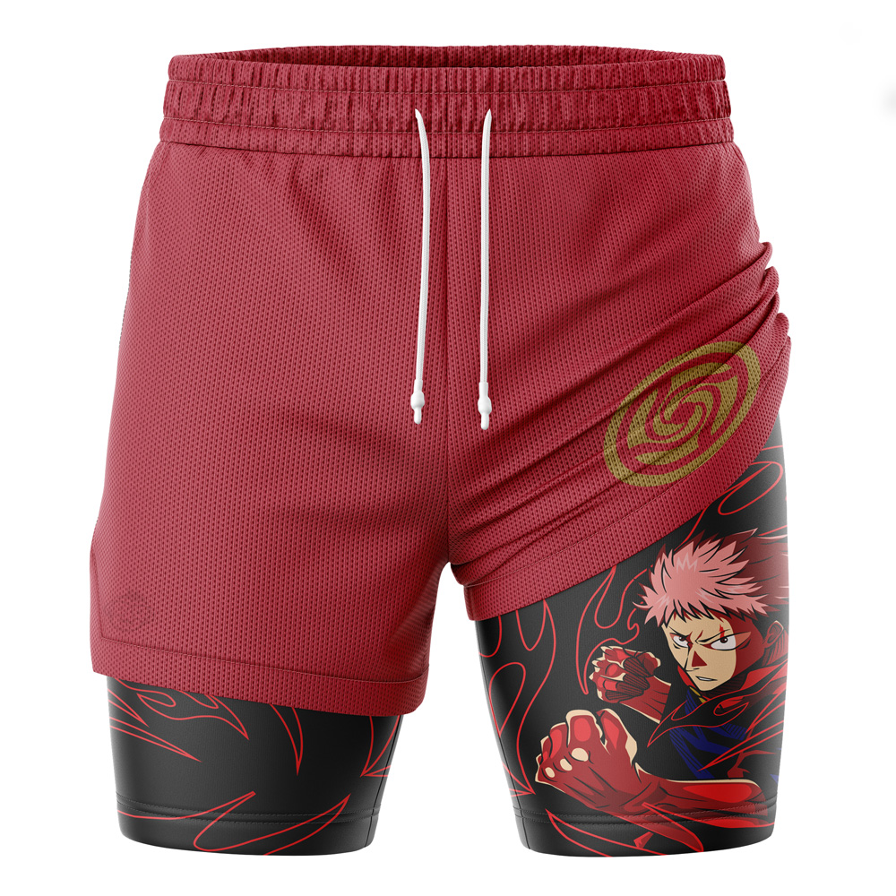 Yuji Itadori Black Flash Jujutsu Kaisen 2-in-1 Performance Shorts