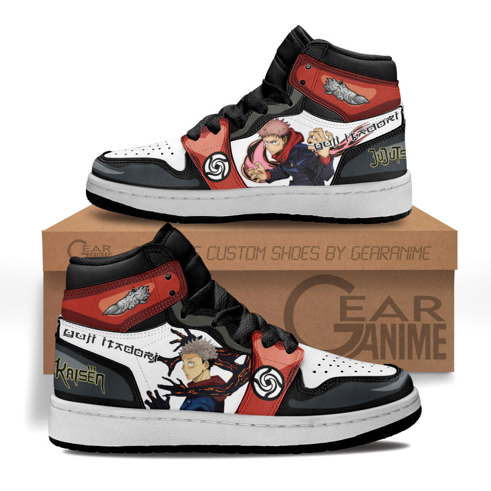 Yuji Itadori Custom Anime Kids High-Top Leather Sneakers