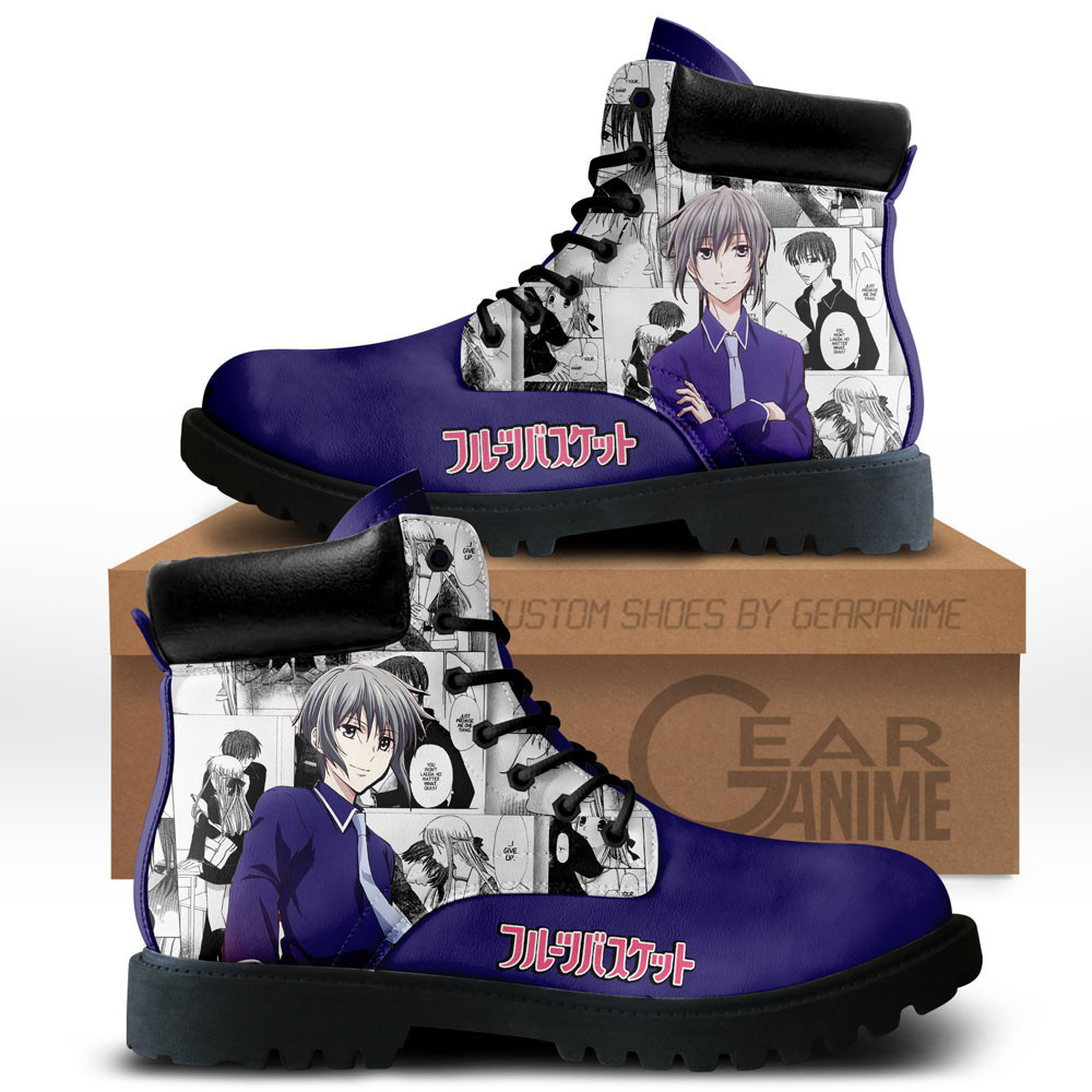 Yuki Sohma Custom Anime Combat Boots NTT071