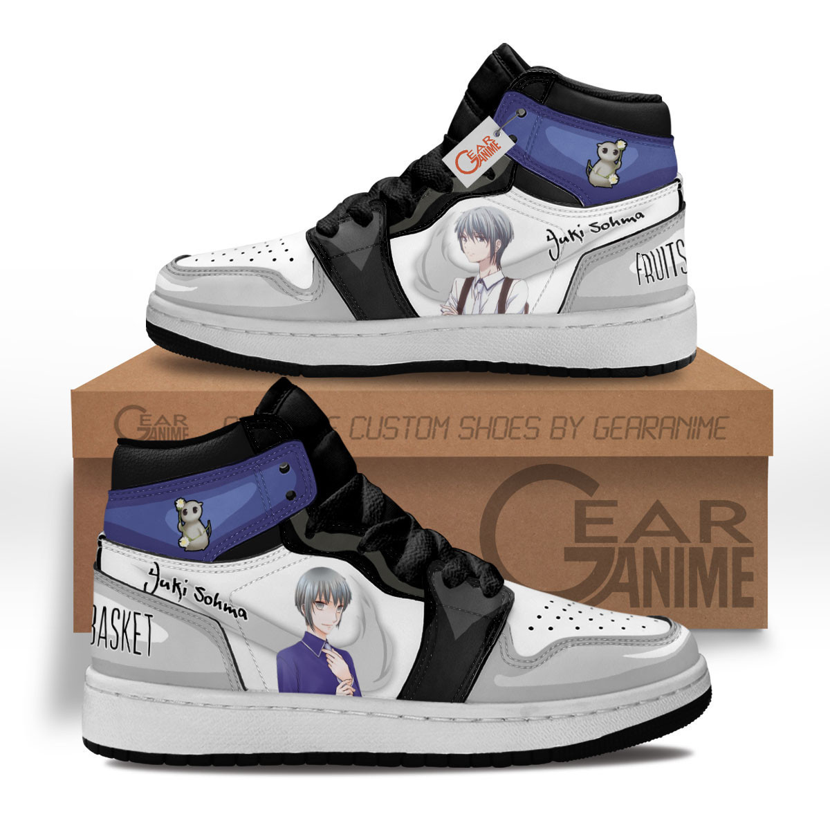 Yuki Sohma Custom Anime Kids High-Top Leather Sneakers MV1302