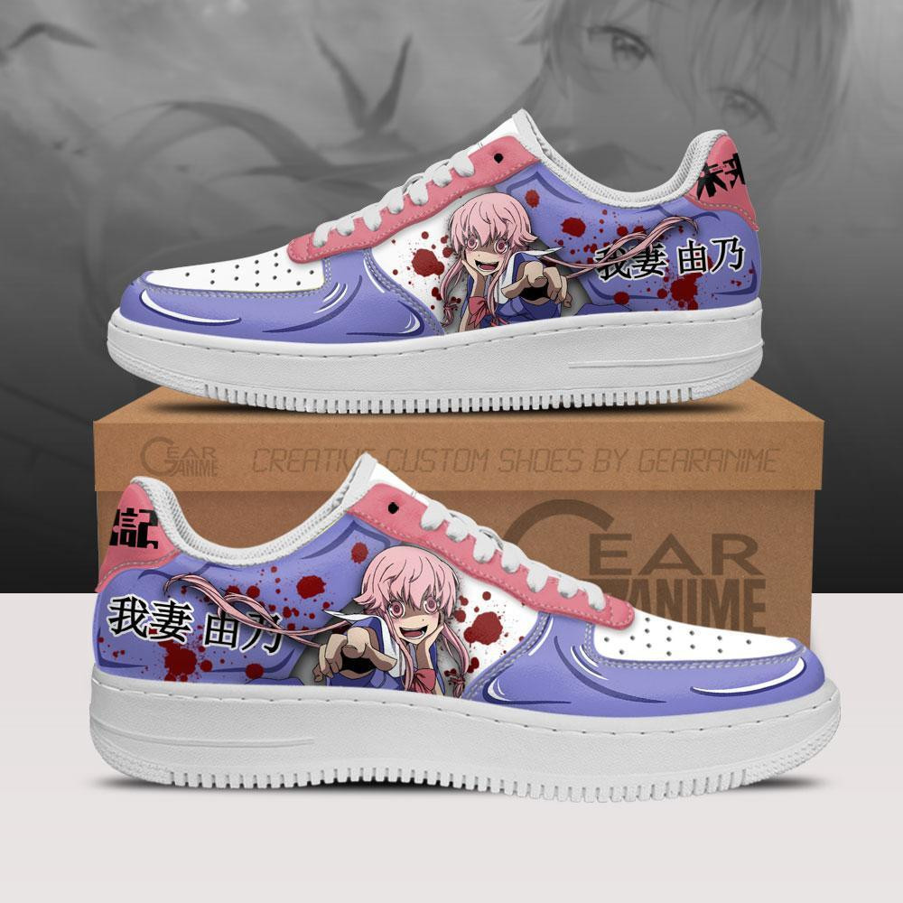 Yuno Gasai Custom Anime Low-Top Leather Sneakers