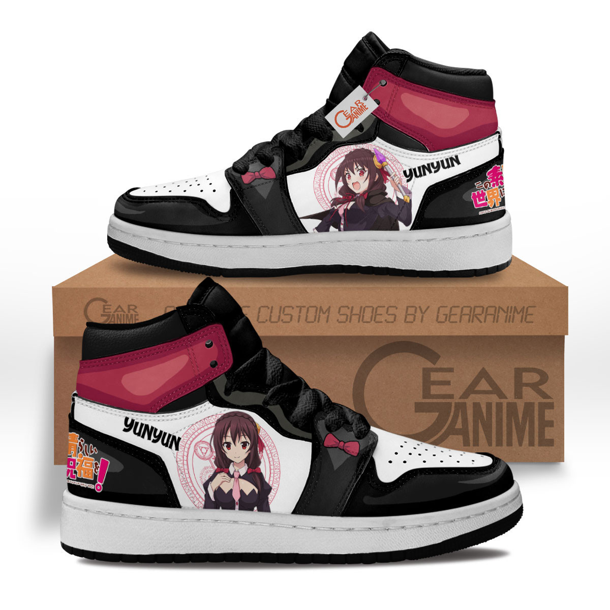 Yunyun Custom Anime Kids High-Top Leather Sneakers KonoSuba