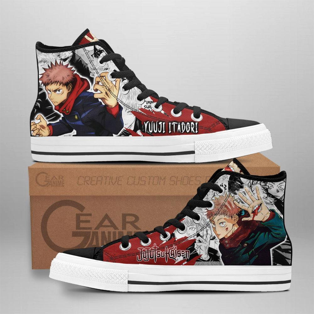 Yuuji Itadori Custom Anime High-Top Canvas Shoes TT1210
