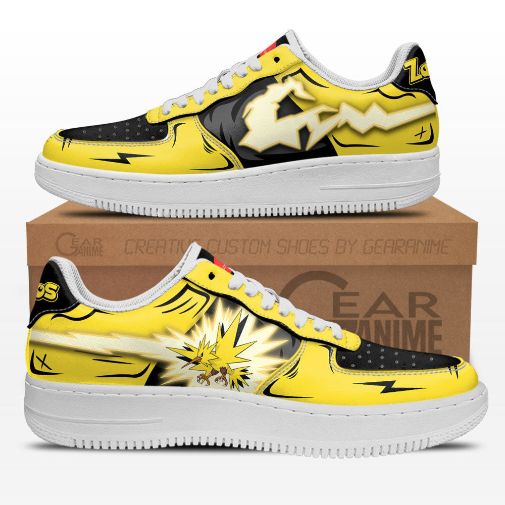 Zapdos Custom Anime Low-Top Leather Sneakers