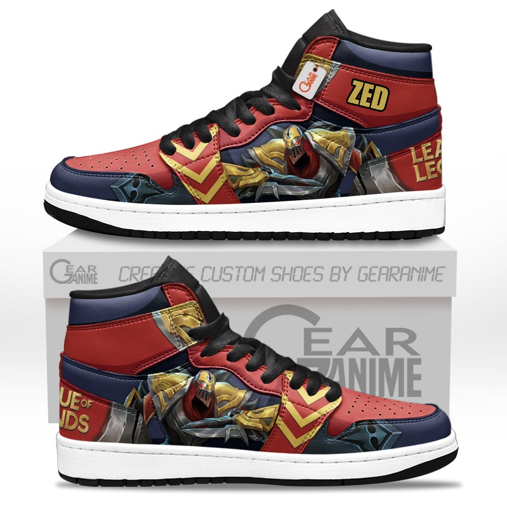 Zed Custom Gaming High-Top Leather Sneakers LOL Custom Name