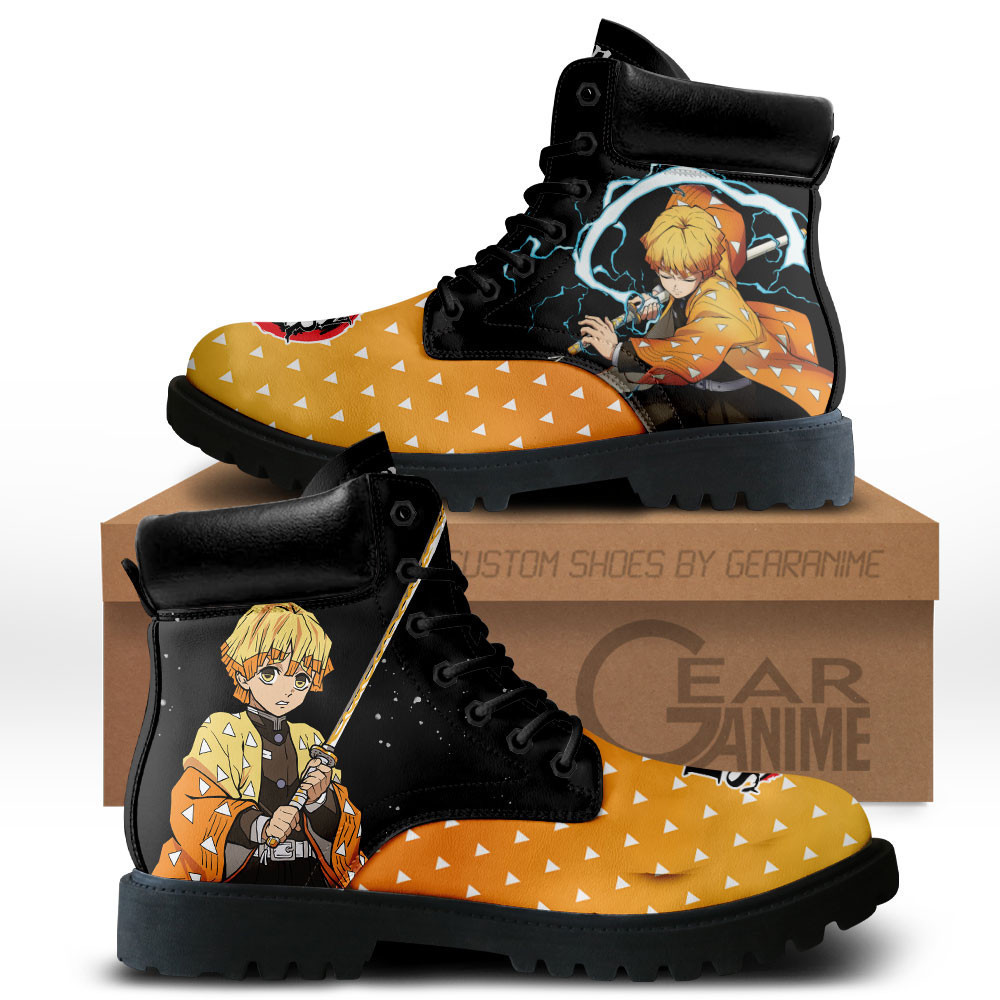 Zenitsu Custom Anime Combat Boots Thunder Breathing Outfit