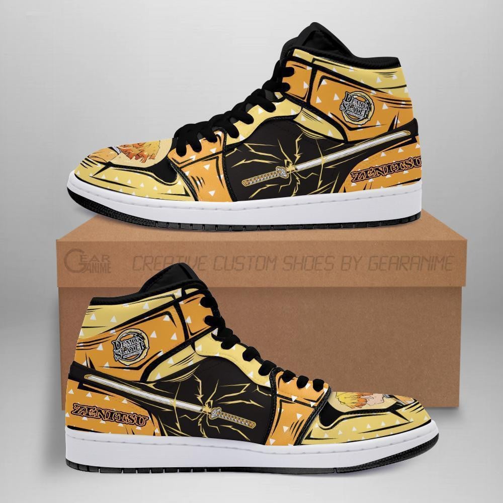 Zenitsu Custom Anime High-Top Leather Sneakers