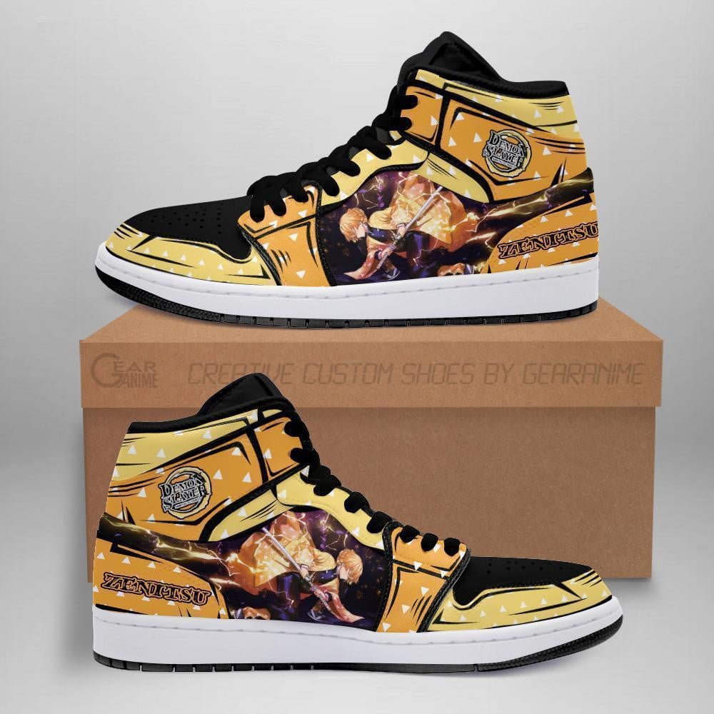 Zenitsu Custom Anime High-Top Leather Sneakers The First Form