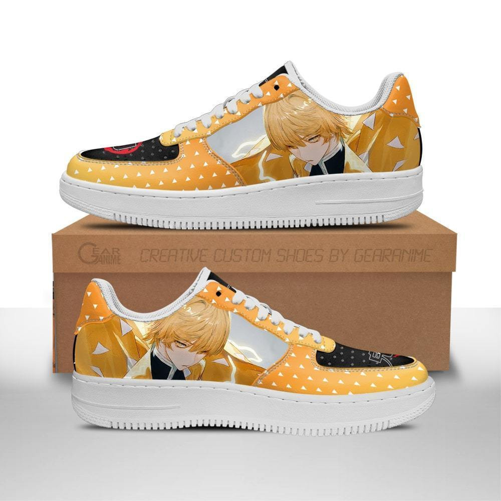 Zenitsu Custom Anime Low-Top Leather Sneakers Serious Moment