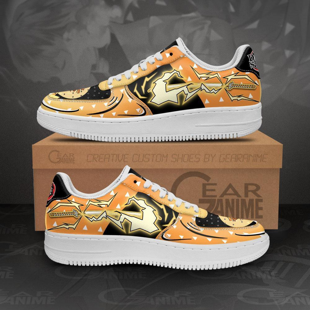 Zenitsu Custom Anime Low-Top Leather Sneakers Thunder Breathing