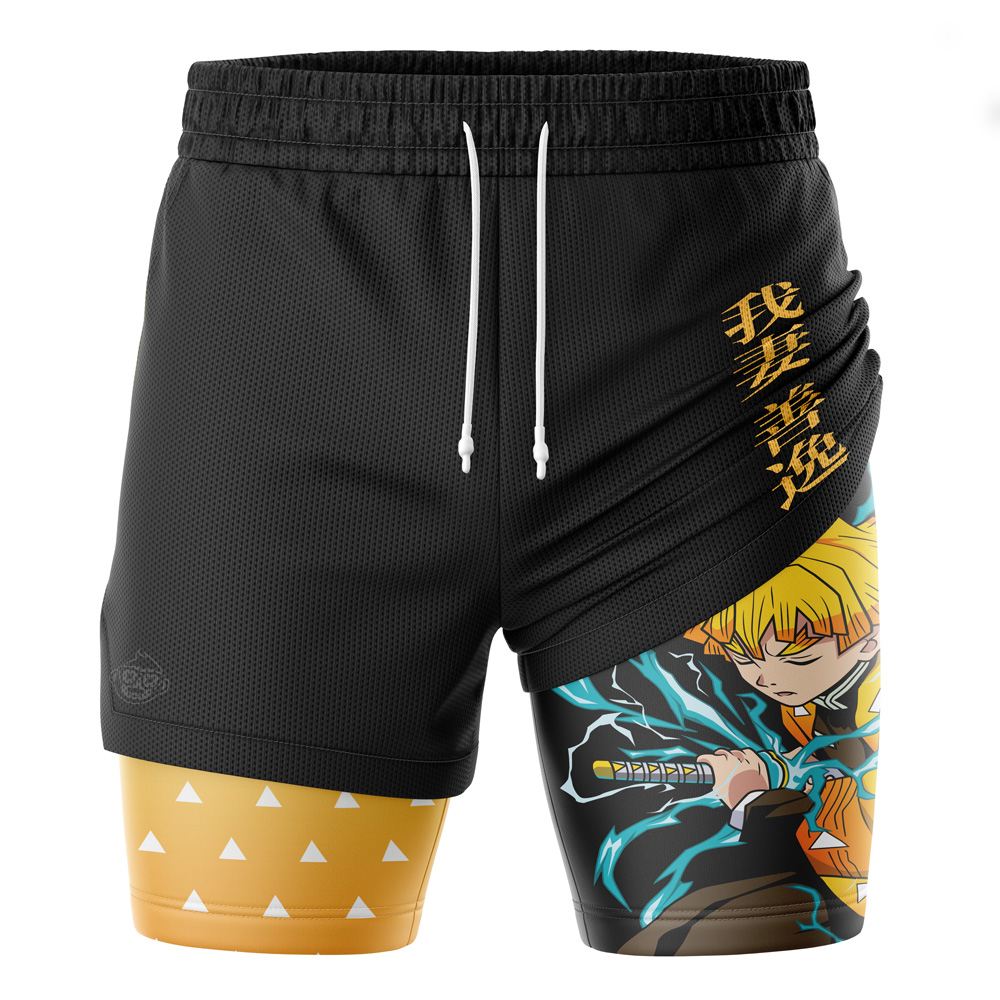 Zenitsu Thunder Breathing Demon Slayer 2-in-1 Performance Shorts
