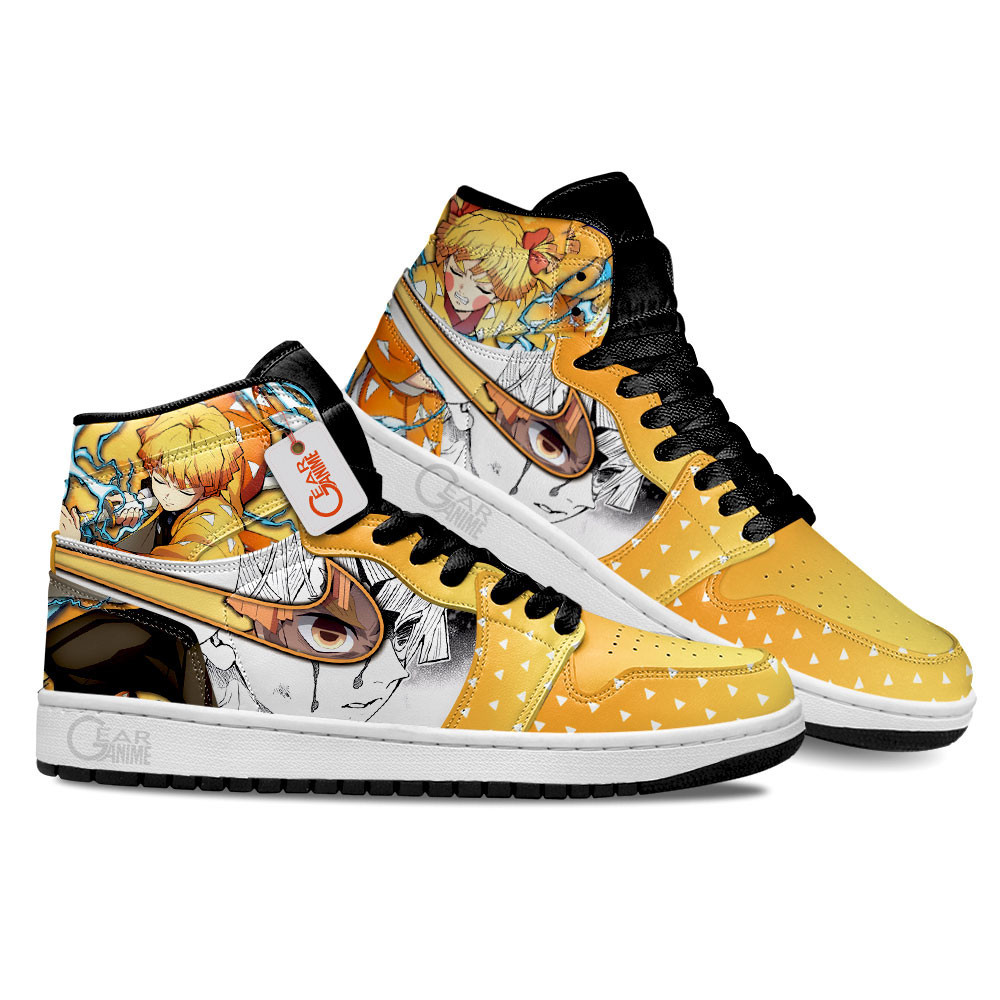 Zenitsu's Thunder First Form Custom Anime High-Top Leather Sneakers