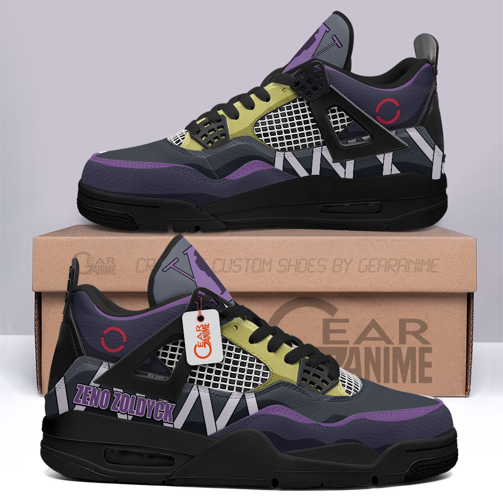 Zeno Zoldyck Retro 4 Leather Sneakers Custom Name