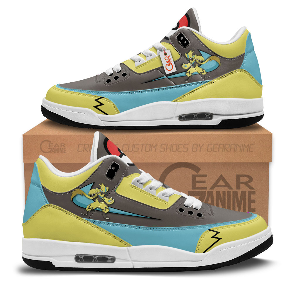 Zeraora Custom Anime Retro 3 Leather Sneakers