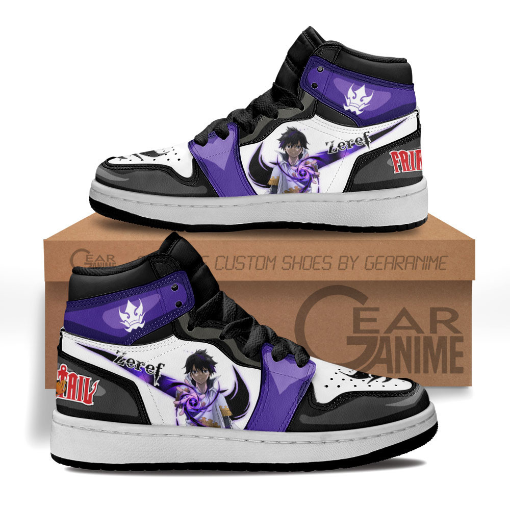 Zeref Custom Anime Kids High-Top Leather Sneakers