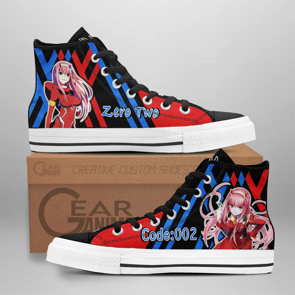 Zero Two Code 002 Custom Anime High-Top Canvas Shoes