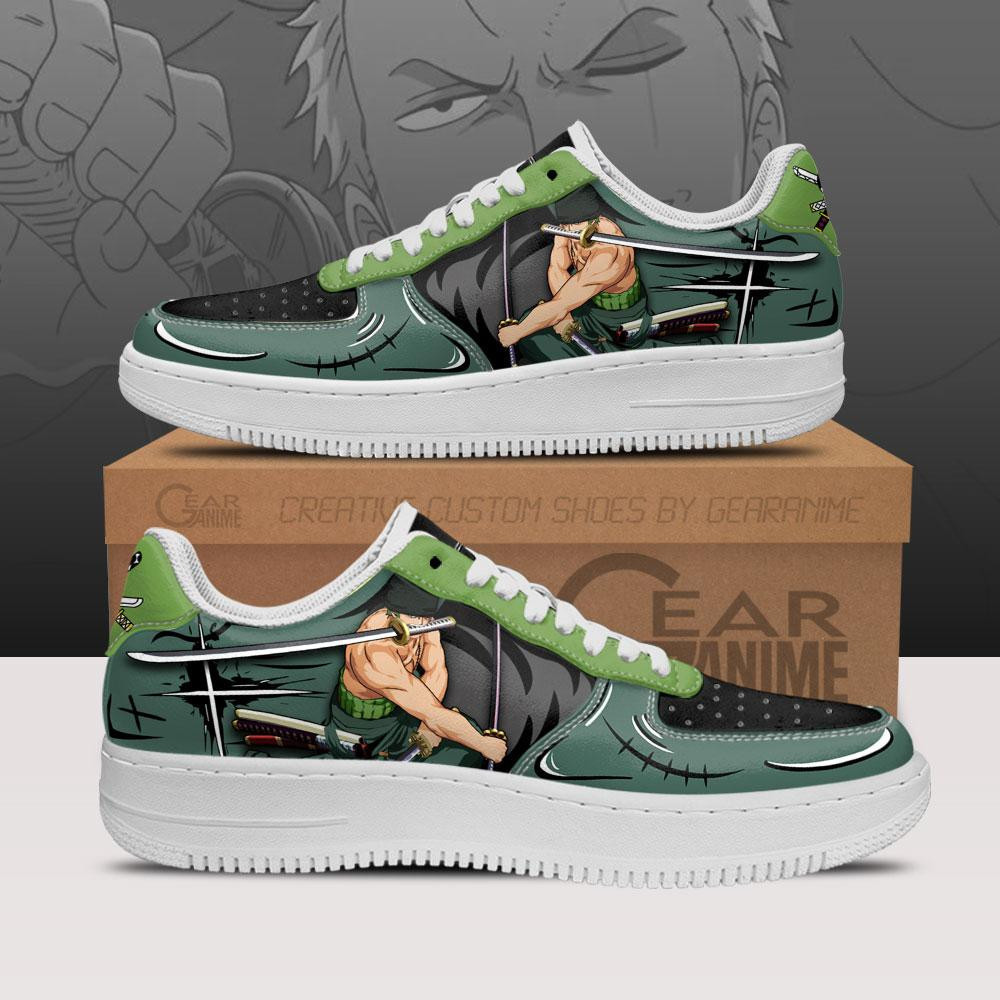 Zoro Santoryu Custom Anime Low-Top Leather Sneakers