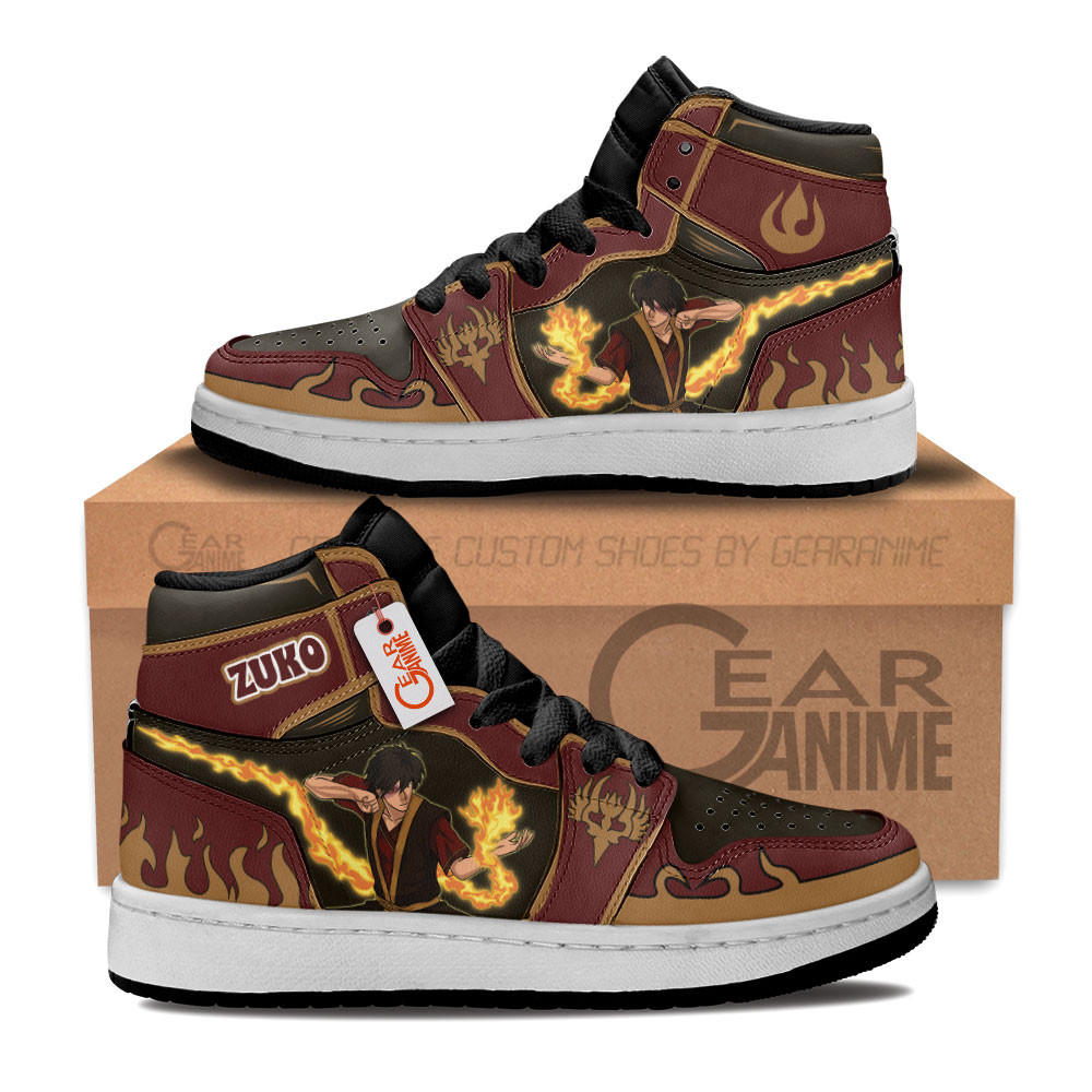 Zuko Custom Anime Kids High-Top Leather Sneakers