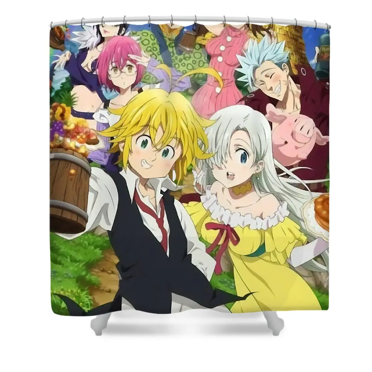 2023 New Arrival Seven Deadly Sins Shower Curtain | Anime Shower Curtains