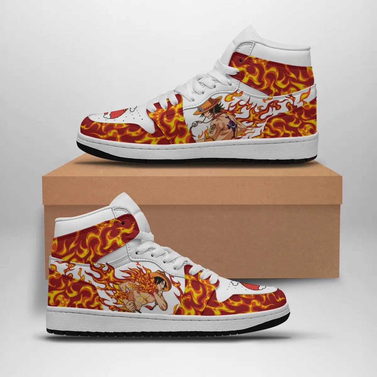 Ace One Piece Air Jordan 1 Shoes