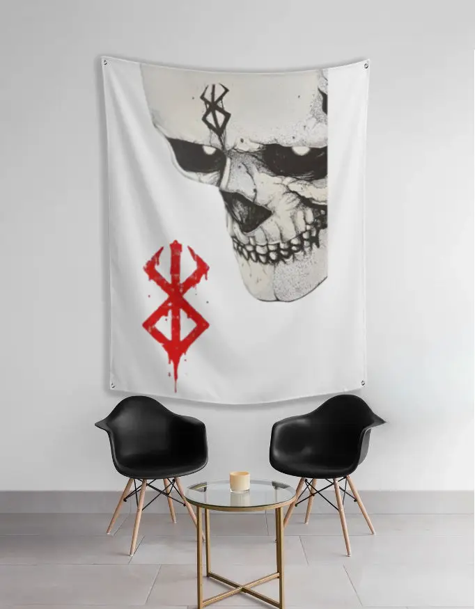Aesthetic Hollow Skull anime wall tapestry