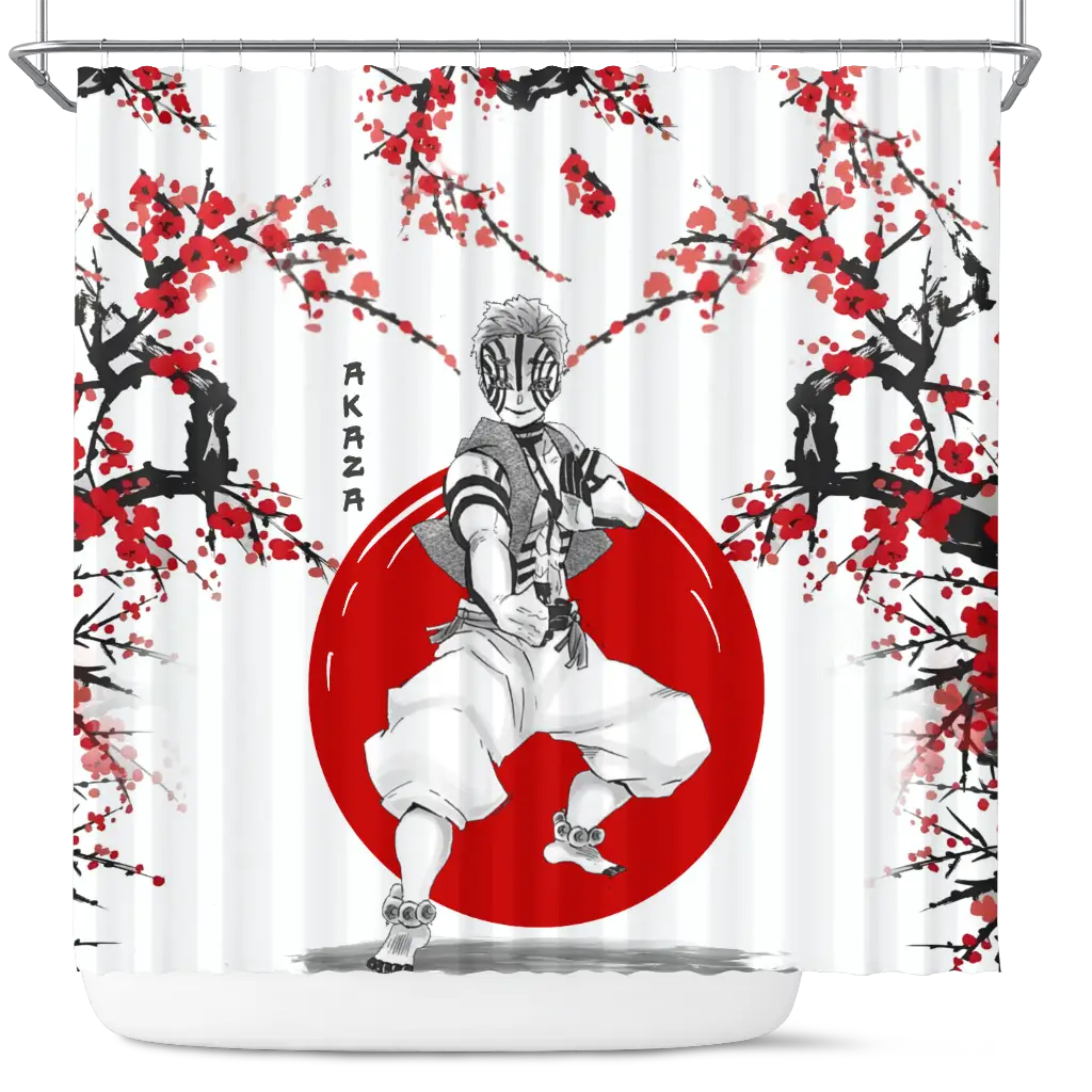 Akaza Demon Slayer Anime Japan Style Shower Curtain