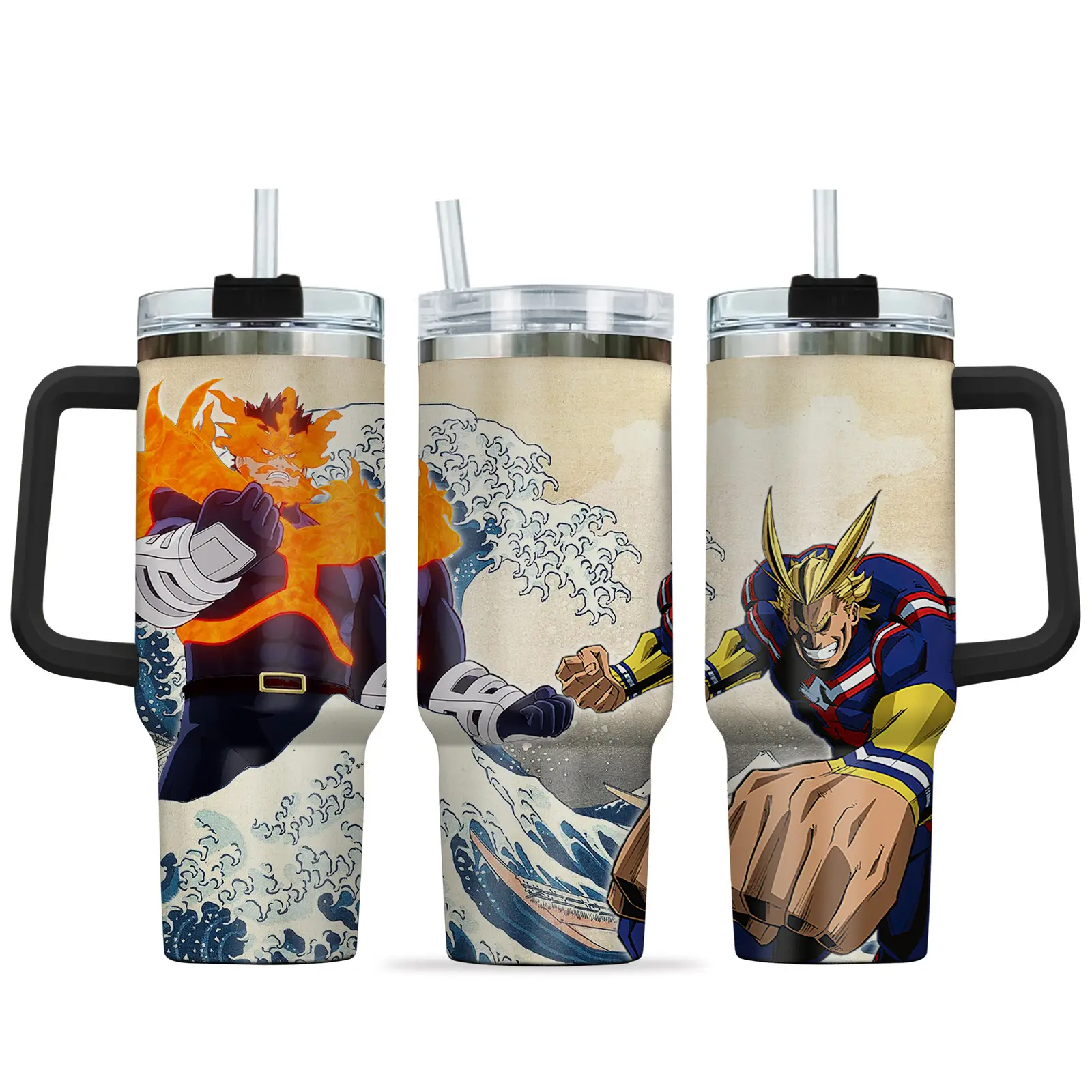 All Might - Endeavor 40oz Travel Tumbler With Handle Rivalries Kanagawa Collection