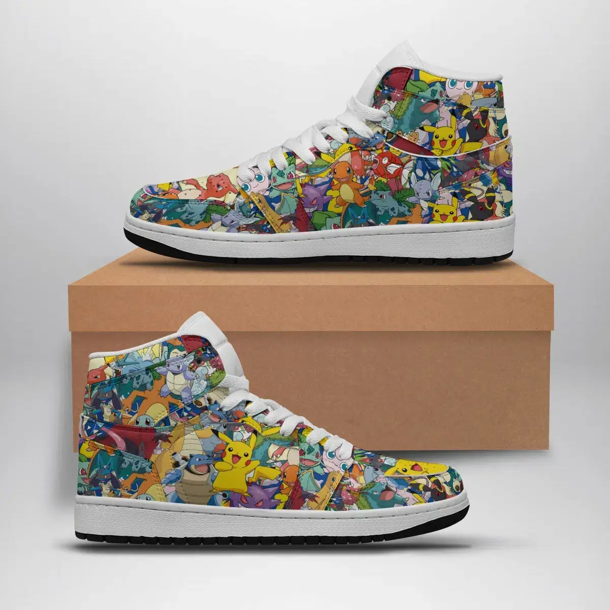 All Pokemon Pattern Pokemon Air Jordan 1 Shoes