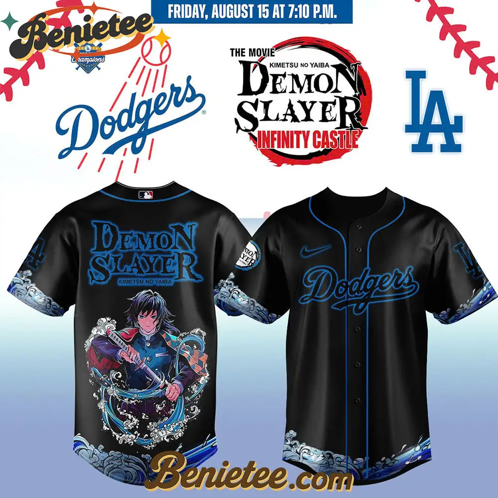 All Team MLB Los Angeles Dodgers x Demon Slayer Baseball Jersey 2025 v10, Custom Anime Trending, Gift For Anime Lovers - Benietee Shop