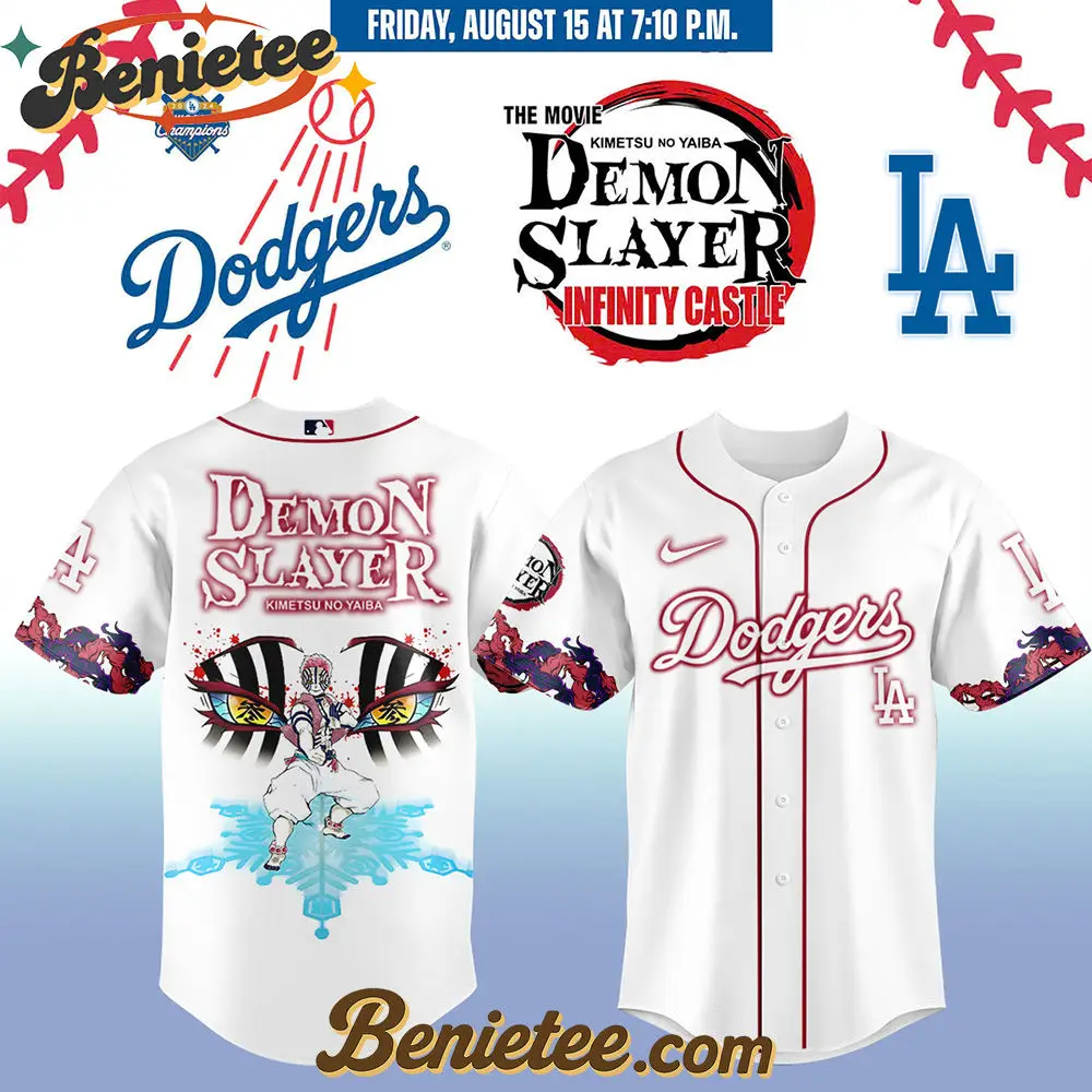 All Team MLB Los Angeles Dodgers x Demon Slayer Baseball Jersey 2025 v11, Custom Anime Trending, Gift For Anime Lovers - Benietee Shop