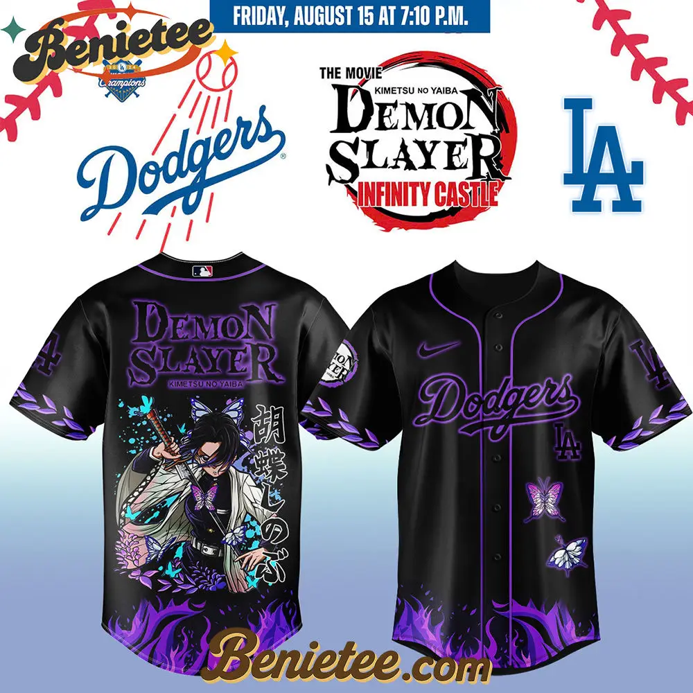 All Team MLB Los Angeles Dodgers x Demon Slayer Baseball Jersey 2025 v13, Custom Anime Trending, Gift For Anime Lovers - Benietee Shop