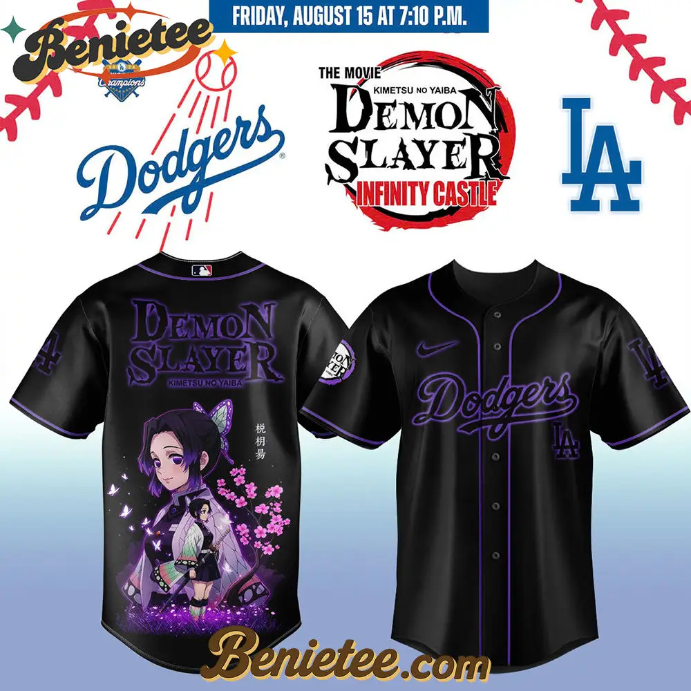 All Team MLB Los Angeles Dodgers x Demon Slayer Baseball Jersey 2025 v14, Custom Anime Trending, Gift For Anime Lovers - Benietee Shop