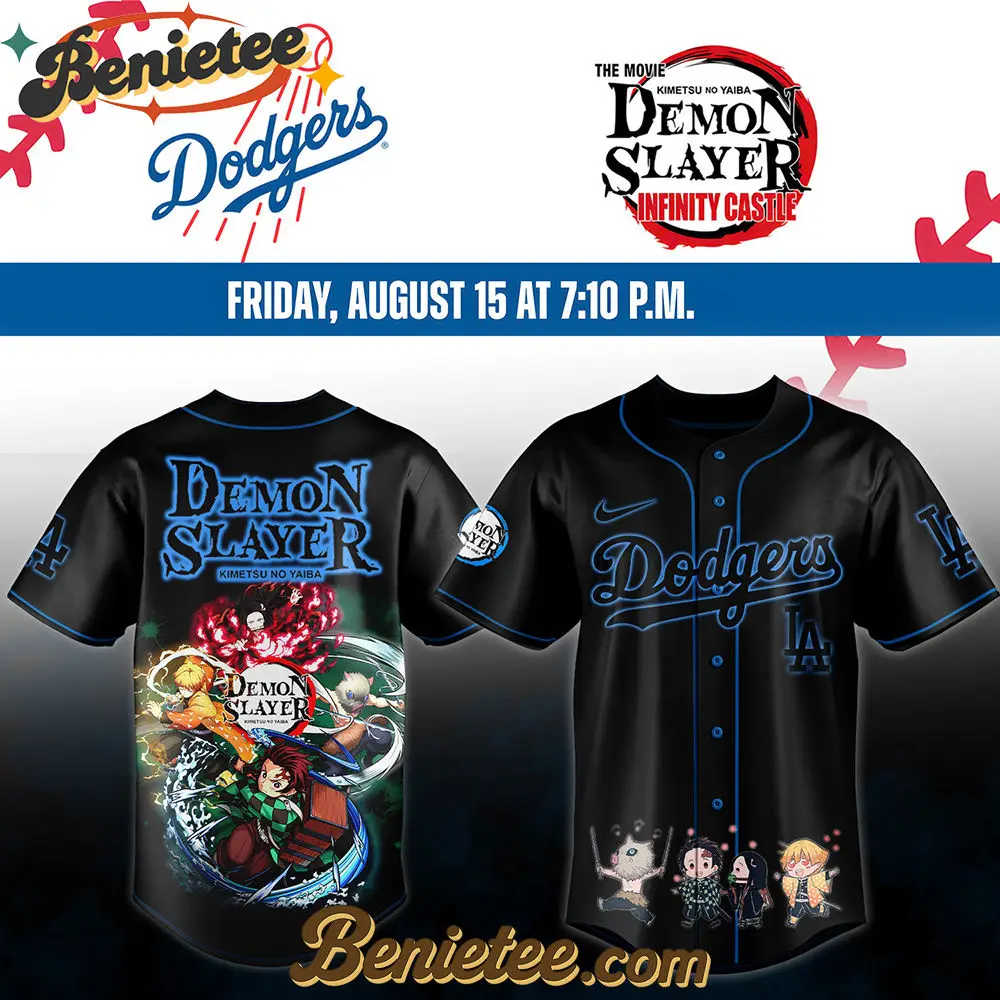 All Team MLB Los Angeles Dodgers x Demon Slayer Baseball Jersey 2025 v15, Custom Anime Trending, Gift For Anime Lovers - Benietee Shop