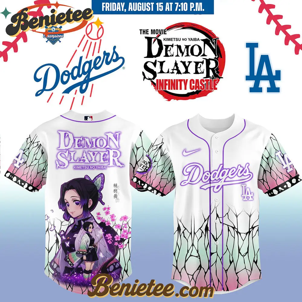 All Team MLB Los Angeles Dodgers x Demon Slayer Baseball Jersey 2025 v16, Custom Anime Trending, Gift For Anime Lovers - Benietee Shop