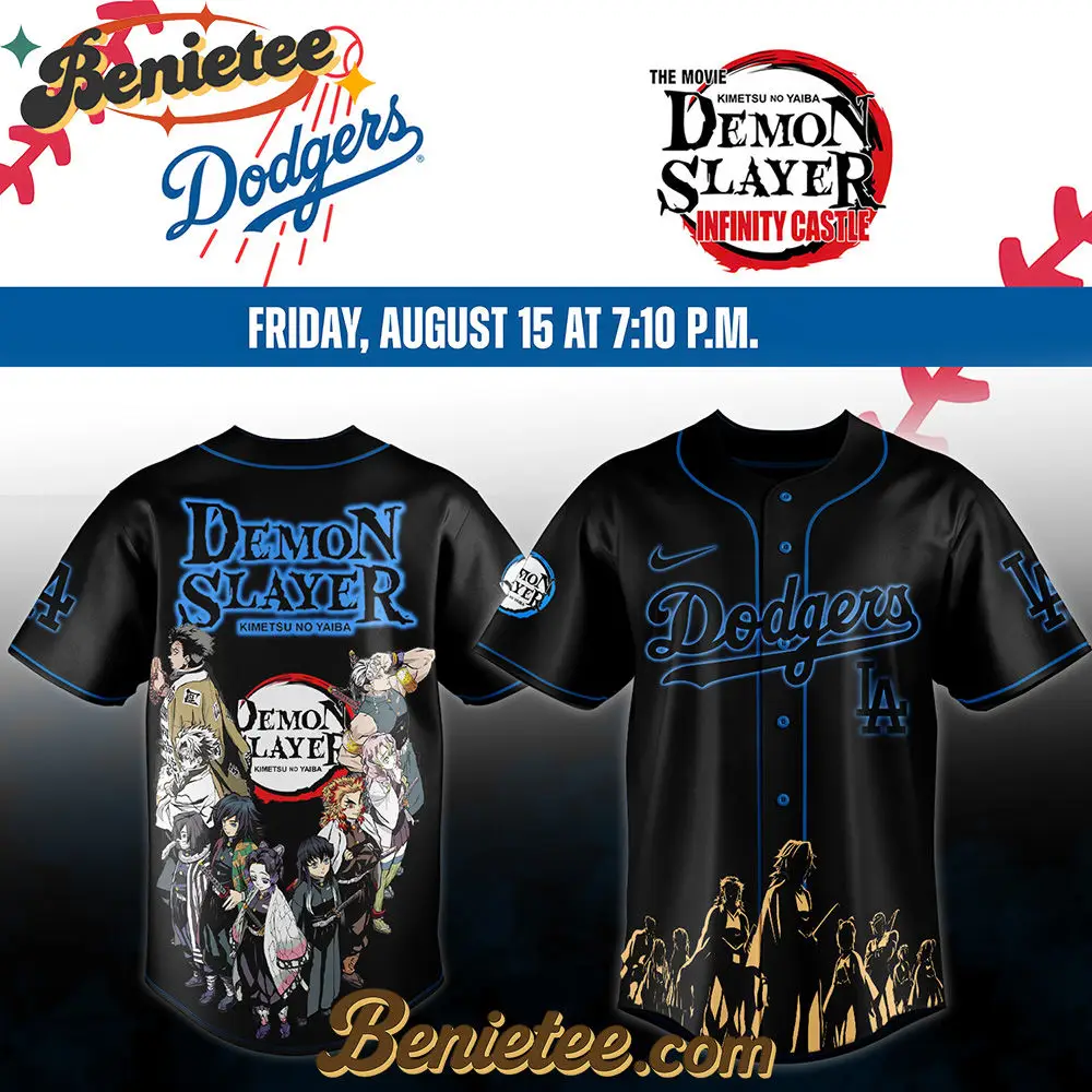 All Team MLB Los Angeles Dodgers x Demon Slayer Baseball Jersey 2025 v17, Custom Anime Trending, Gift For Anime Lovers - Benietee Shop