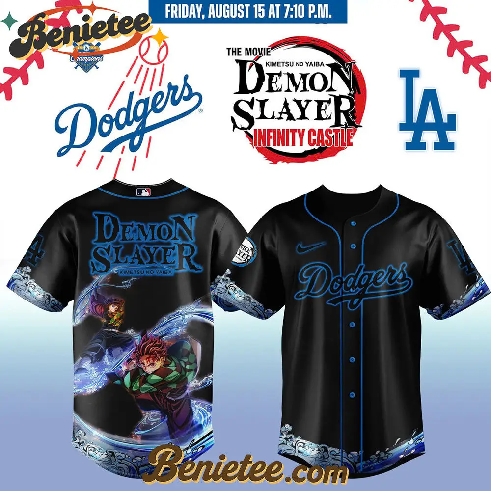 All Team MLB Los Angeles Dodgers x Demon Slayer Baseball Jersey 2025 v4, Custom Anime Trending, Gift For Anime Lovers - Benietee Shop
