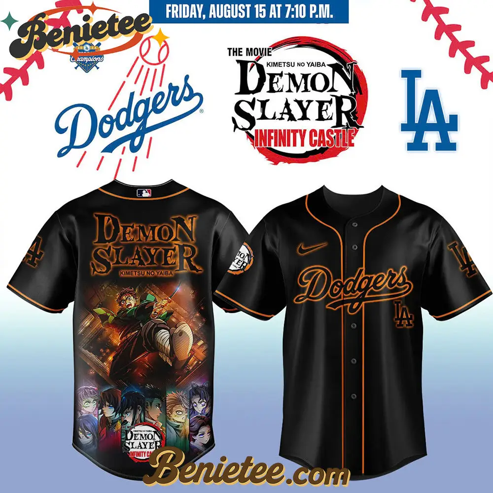All Team MLB Los Angeles Dodgers x Demon Slayer Baseball Jersey 2025 v6, Custom Anime Trending, Gift For Anime Lovers - Benietee Shop