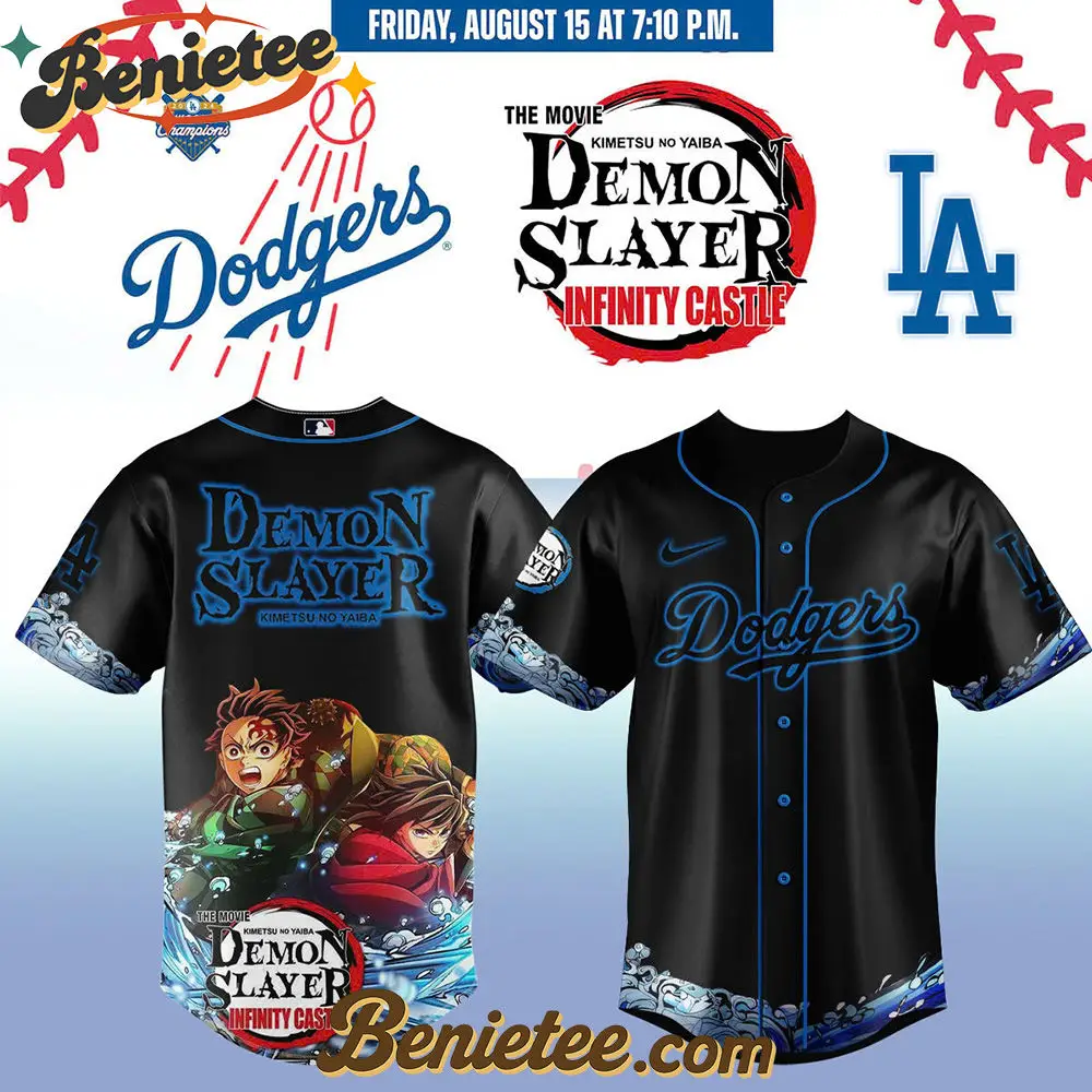 All Team MLB Los Angeles Dodgers x Demon Slayer Baseball Jersey 2025 v8, Custom Anime Trending, Gift For Anime Lovers - Benietee Shop