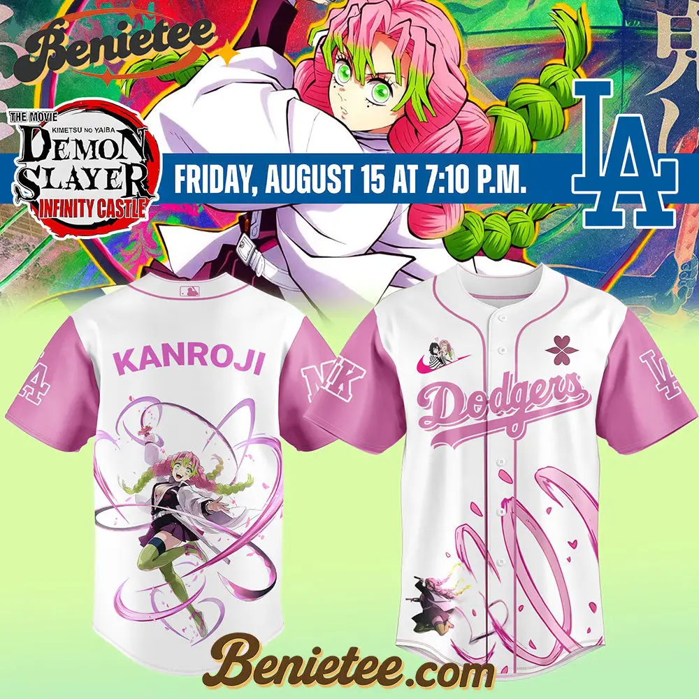 All Team MLB Los Angeles Dodgers x Demon slayer Baseball Jersey, Custom Anime Trending, Gift For Anime Lovers - Benietee Shop
