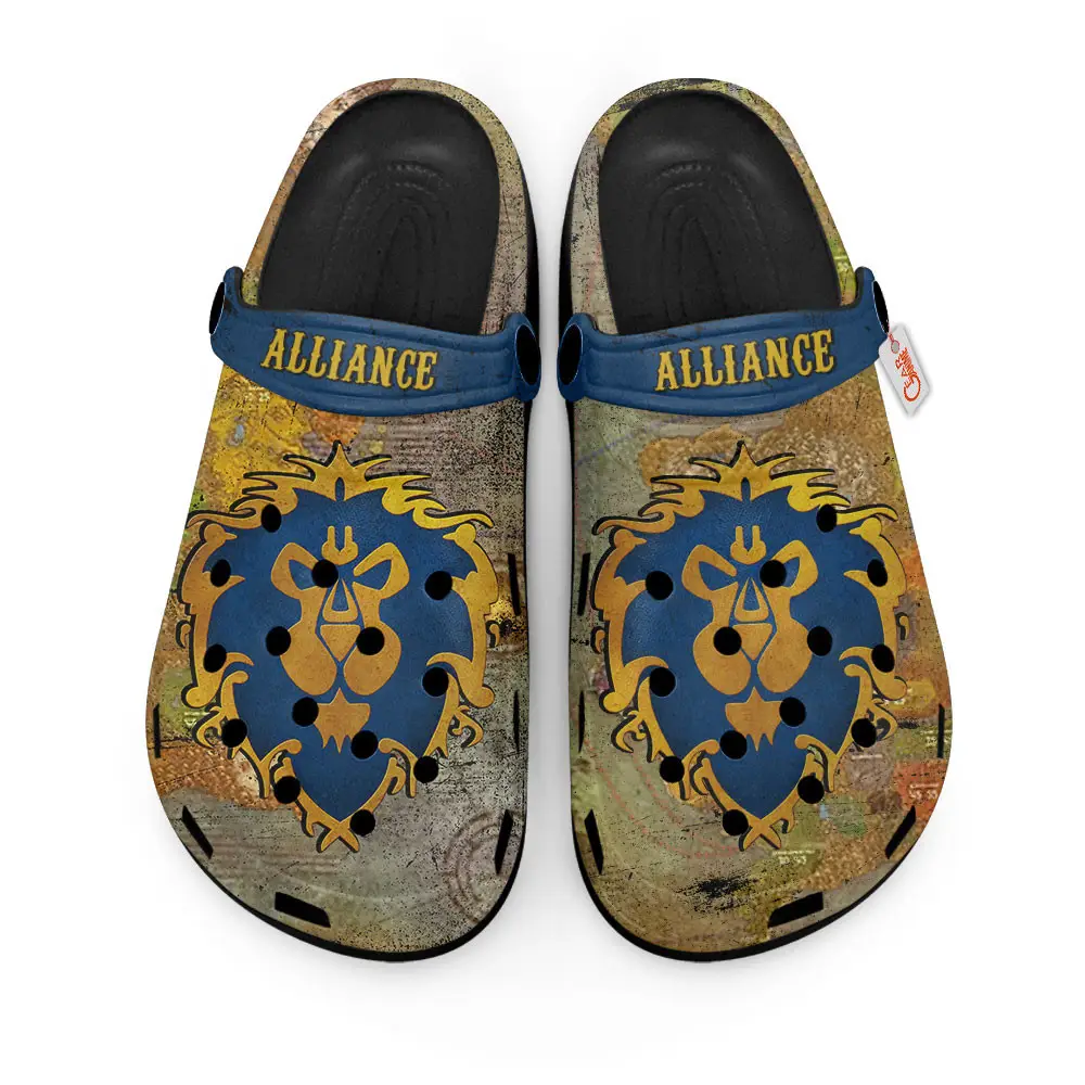 Alliance World Of Warcraft Edition Premium Clogs for True Fans Custom Name
