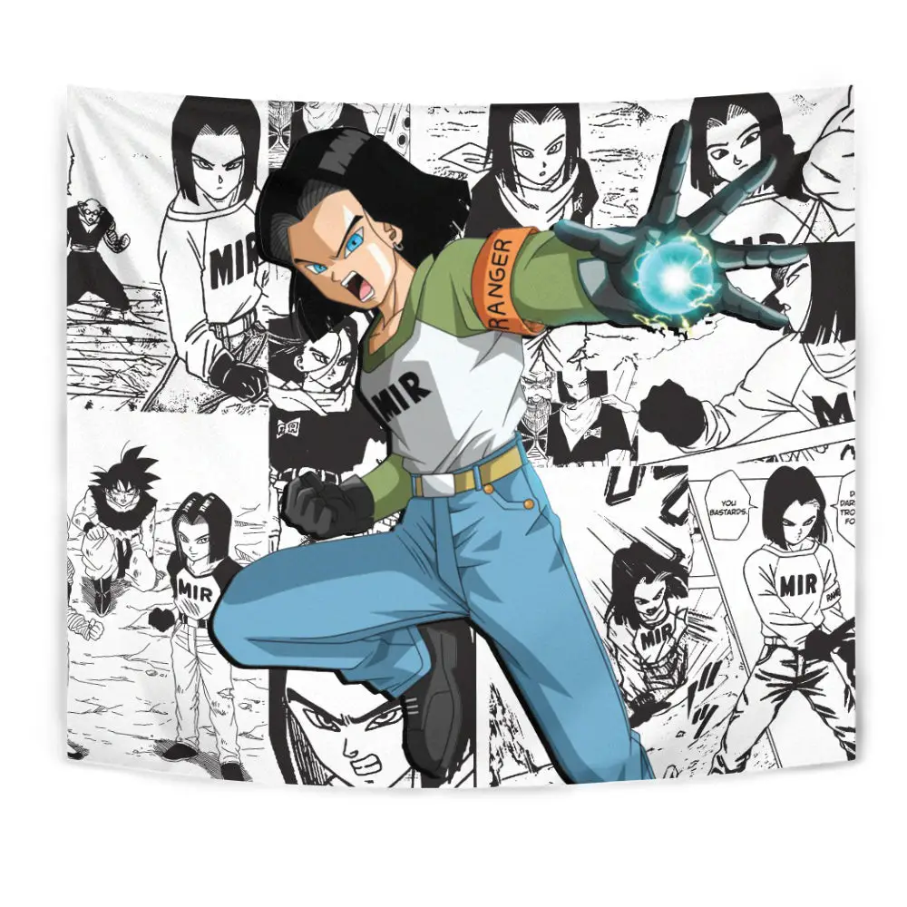Android 17 Tapestry Custom Anime Manga Wall Decor