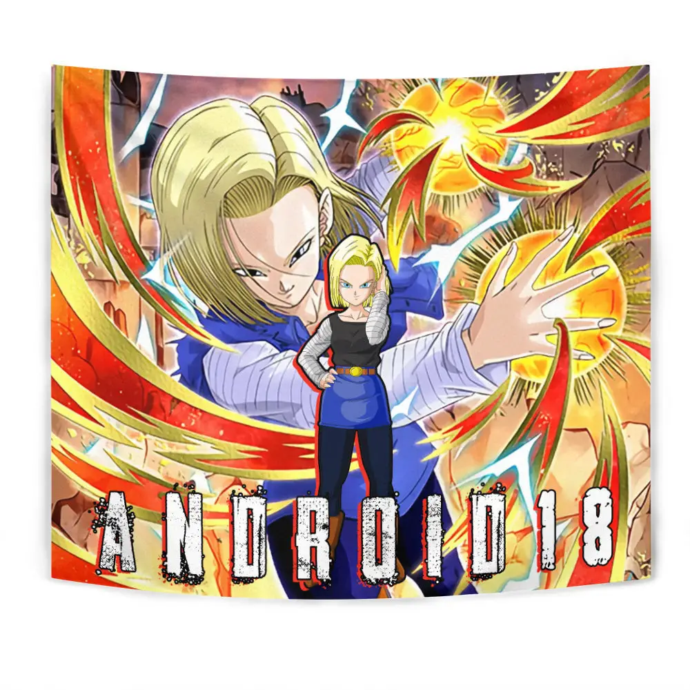 Android 18 Tapestry Custom Anime Home Decor