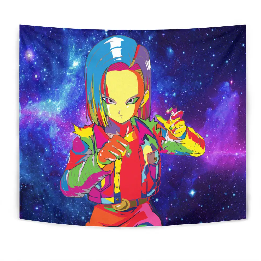 Android 18 Tapestry Custom Anime Wall Decor