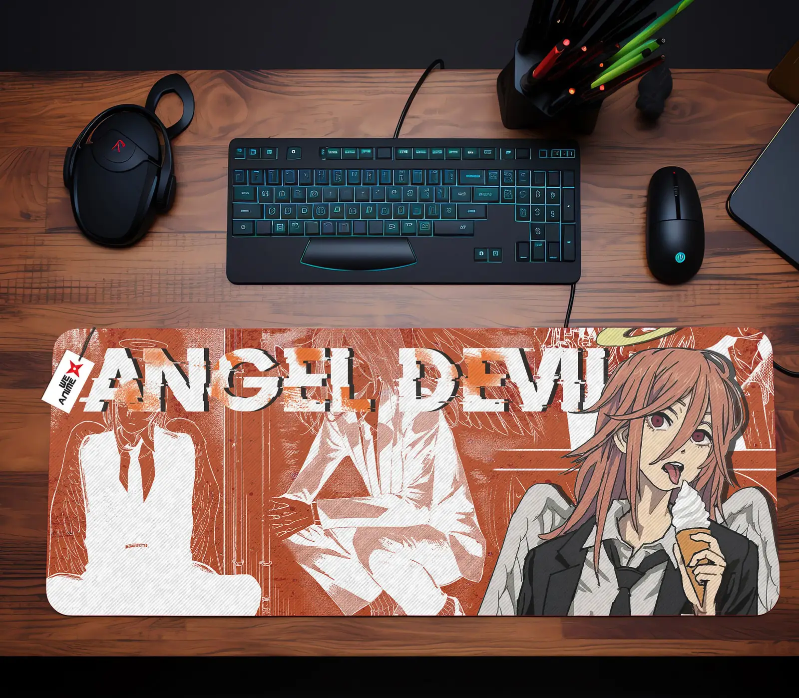 Angel Devil Mouse Mats Personalized Name Custom