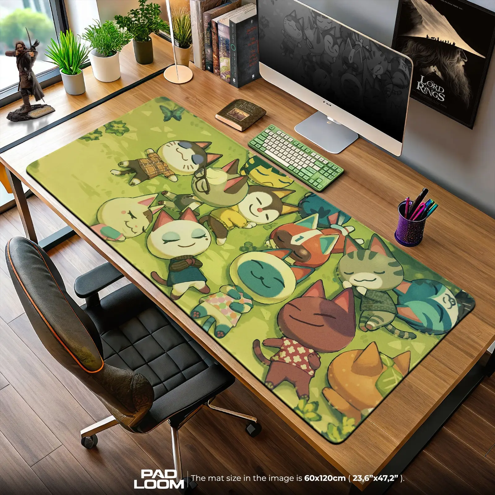 Animal Crossing Mouse Pad, Village Cat Friends Cartoon Desk Mat