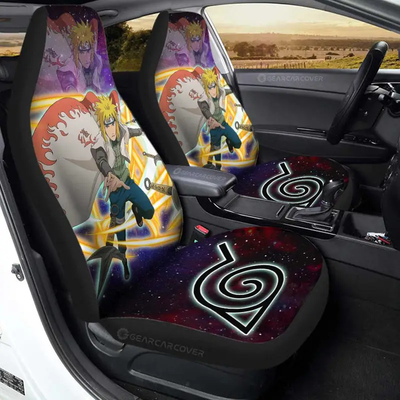 Anime Car Seat Covers Custom Namikaze Minato Galaxy Style Car Accessories 
