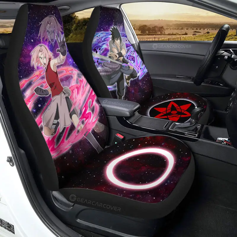 Anime Car Seat Covers Custom Sasuke And Sakura Galaxy Style Car Accessories 