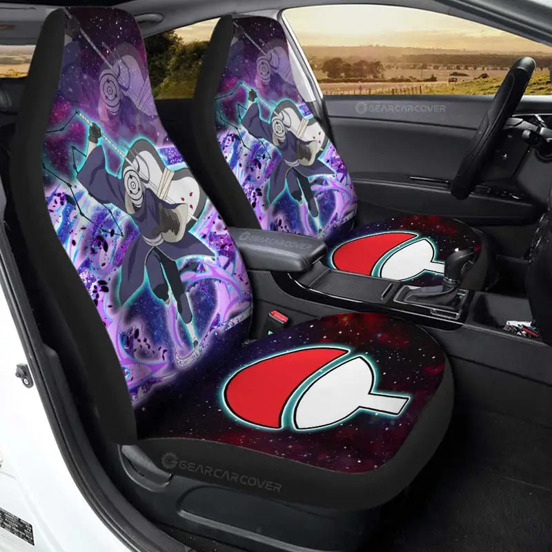 Anime Car Seat Covers Custom Uchiha Obito Galaxy Style Car Accessories 